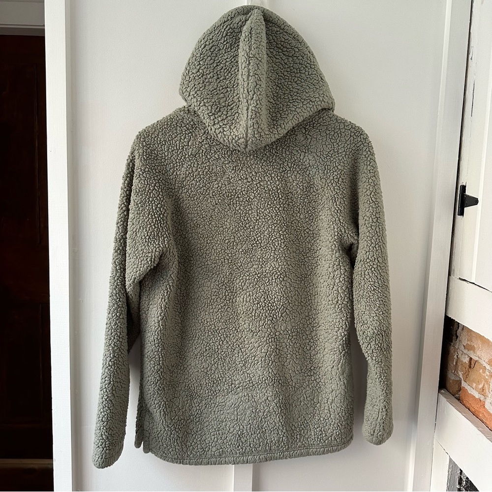 VICTORIAS SECRET PINK green Sherpa quarter zip hoodie - Picture 5 of 6